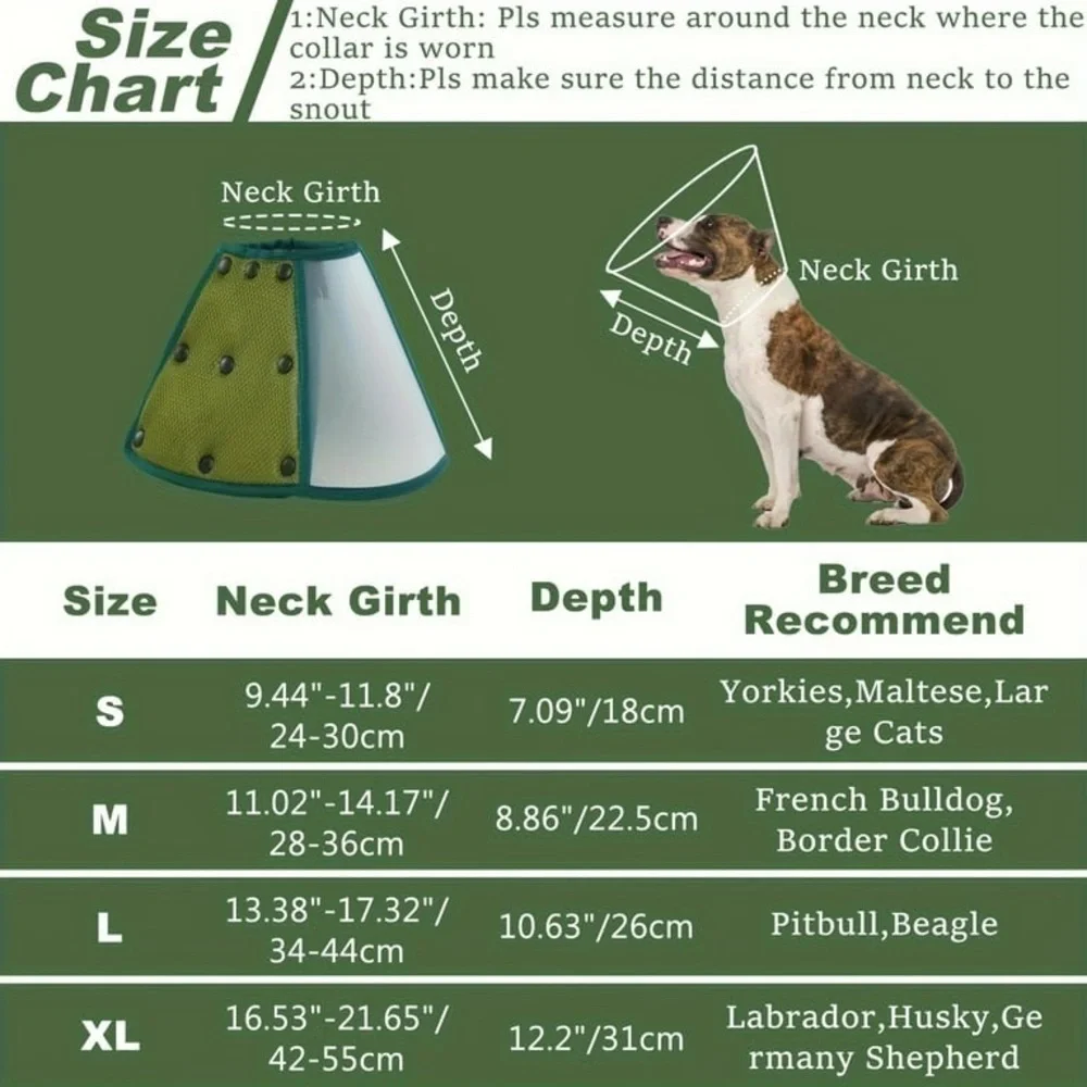 NWT Dog Recovery Cone Collar Soft Dog Cone Alternatives Elizabethan Adjustable